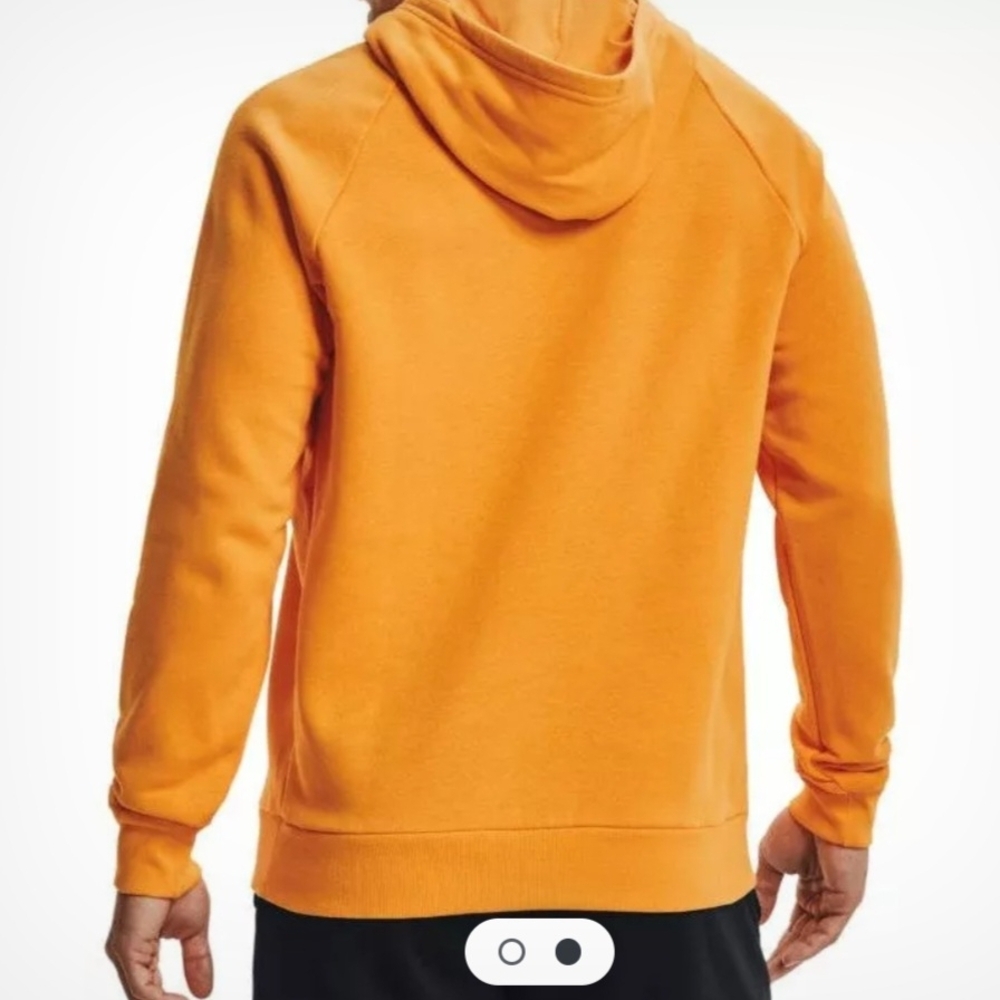 Large UNDER ARMOUR Bright Yellow Hooded Sweatshirt - Picture 3 of 7